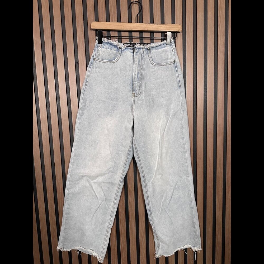Alexander Wang Light Wash Blue High-Rise Wide Leg Jeans